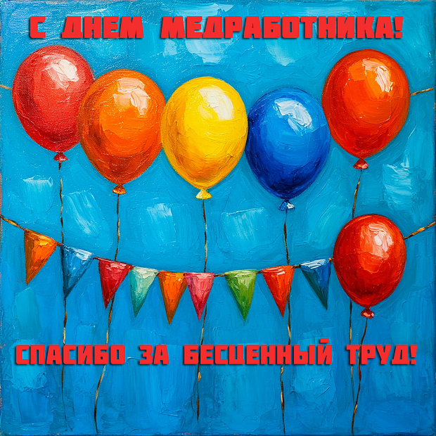 Оригинальная открытка на День медика