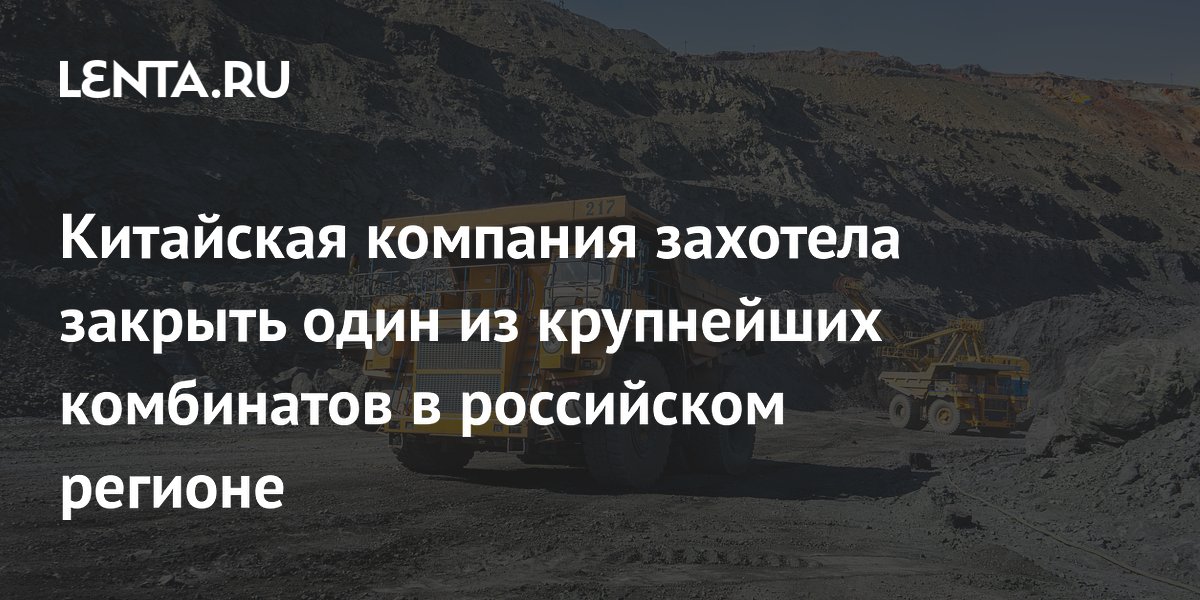 Китайская компания захотела закрыть один из крупнейших комбинатов в российском регионе