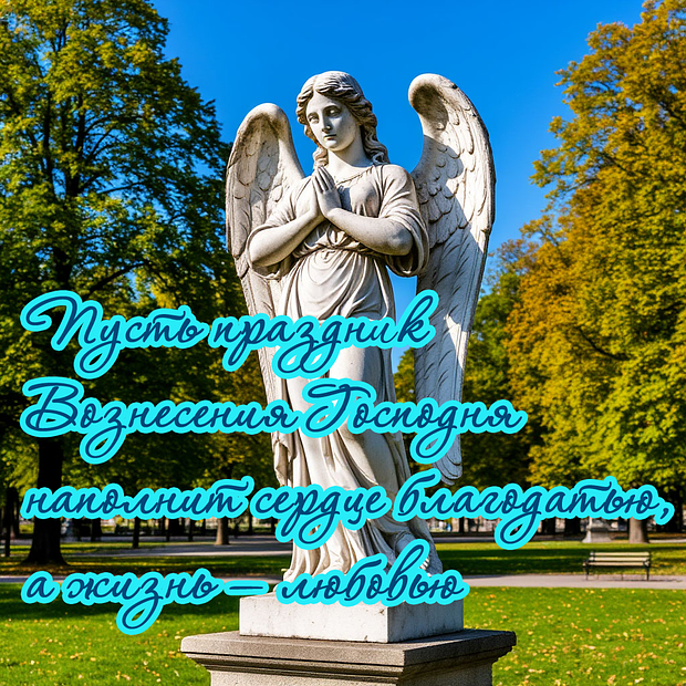 Картинка с поздравлением на Вознесение Господне