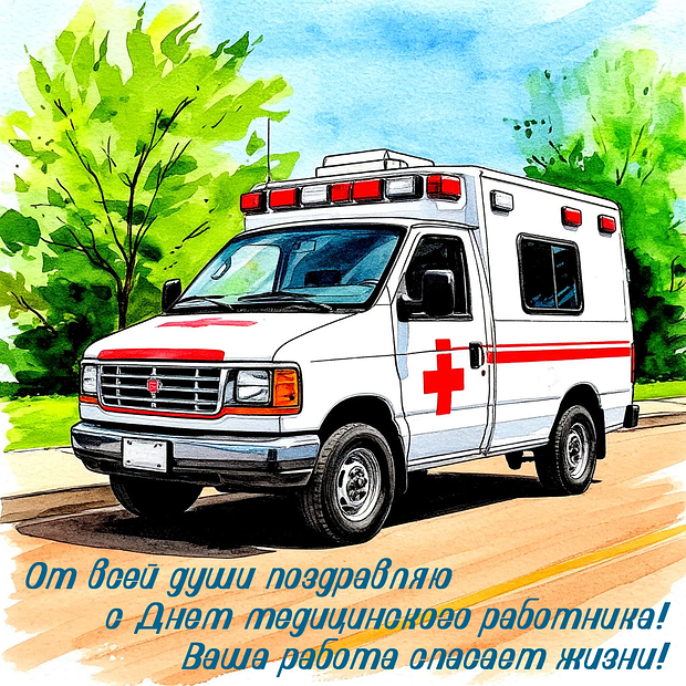 Открытка на День медика с теплыми словами