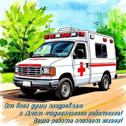 Открытка на День медика с теплыми словами