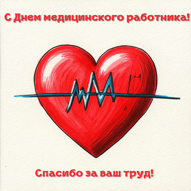 Красивая открытка на День медика
