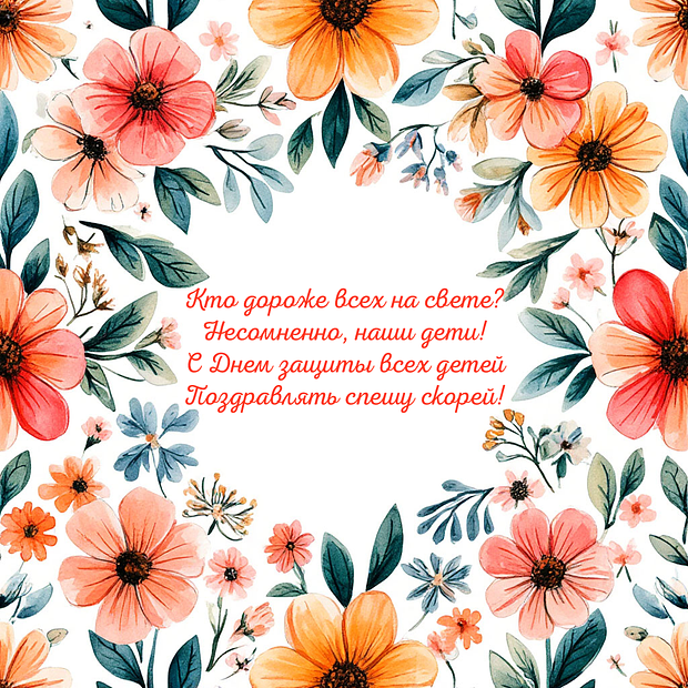 Открытка с поздравлением с Днем защиты детей