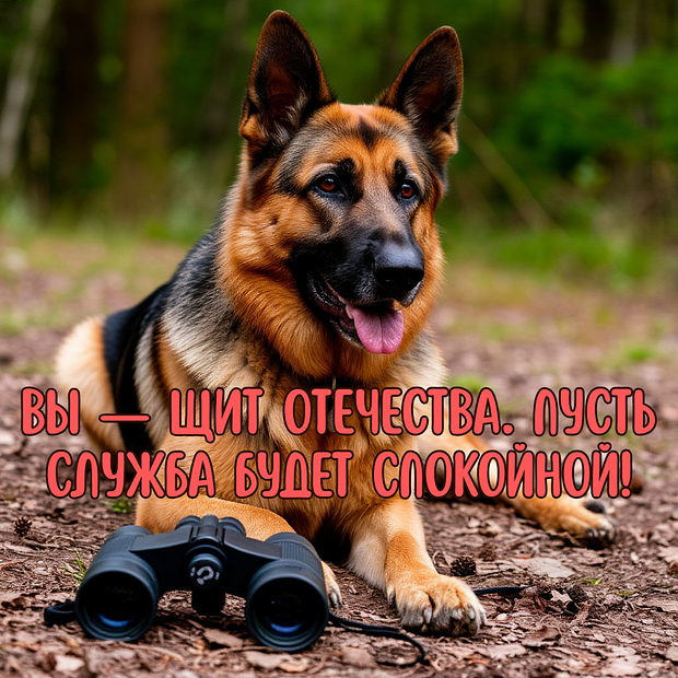 Милая открытка с Днем пограничника