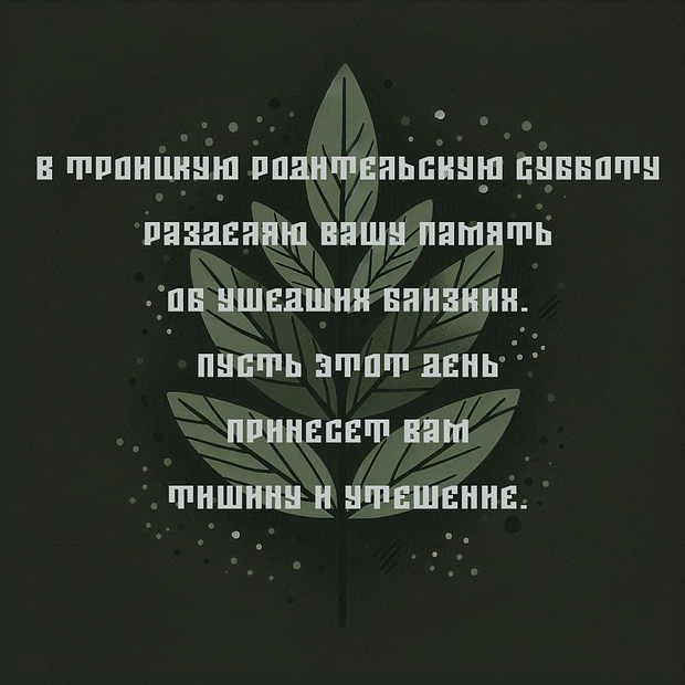 Трогательная открытка на Троицкую родительскую субботу