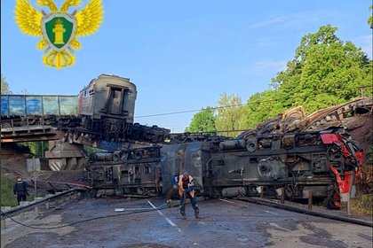 Транспортная прокуратура показала кадры с места обрушения моста в Курской области