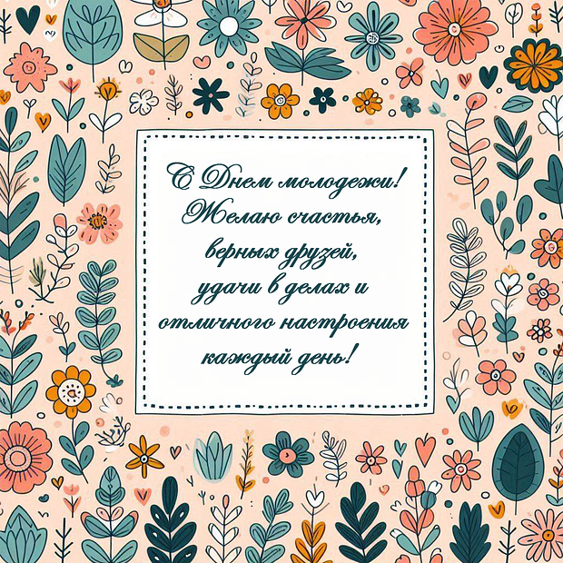 Открытка на День молодежи с теплыми словами