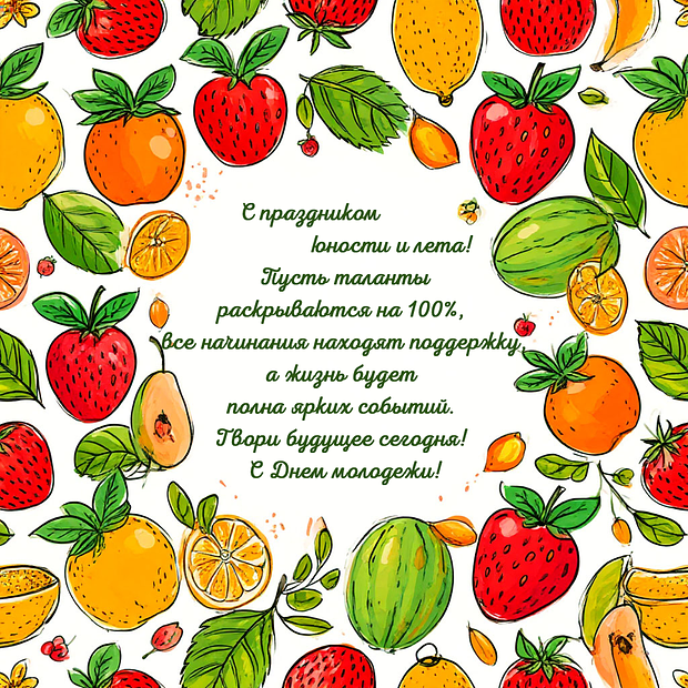 Открытка с поздравлением с Днем молодежи