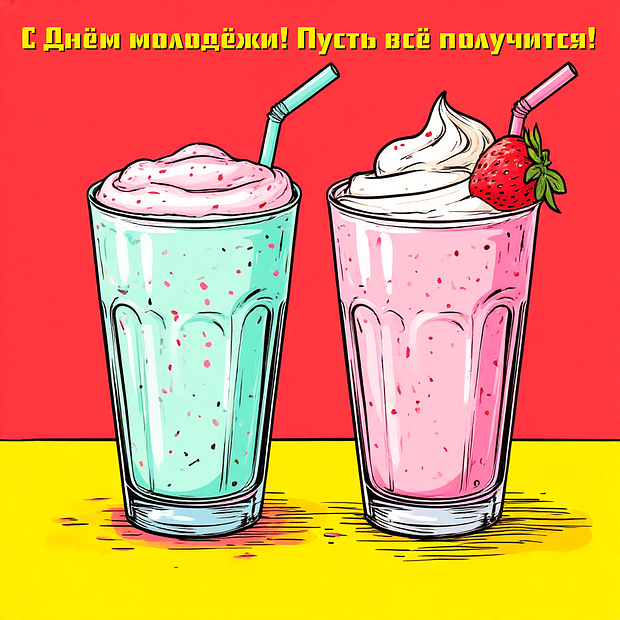 Оригинальная открытка на День молодежи