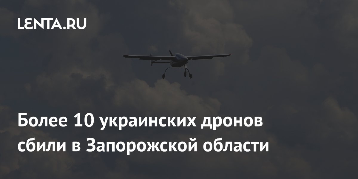 Более 10 украинских дронов сбили в Запорожской области Более 10 украинских дронов сбили в Запорожской области