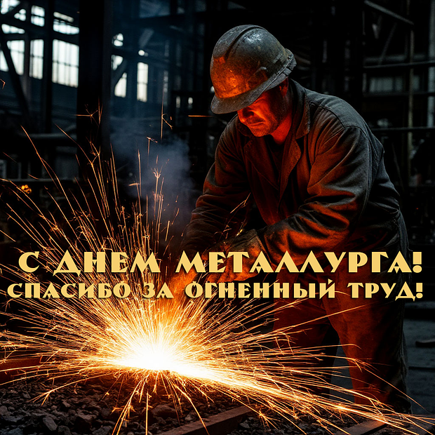 Красивая открытка на День металлурга 
