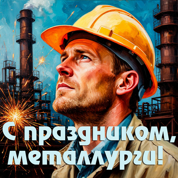 Душевная открытка для поздравления с Днем металлурга 