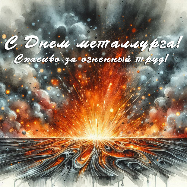 Красивая открытка на День металлурга 