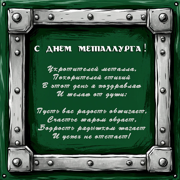 Открытка с поздравлением с Днем металлурга 
