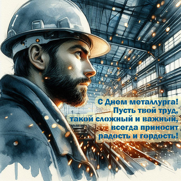 Открытка с поздравлением с Днем металлурга 