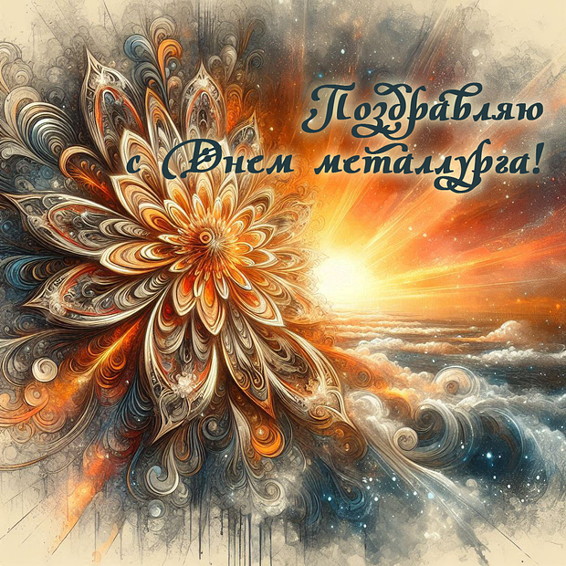 Оригинальная открытка на День металлурга 