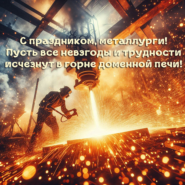 Открытка на День металлурга с теплыми словами