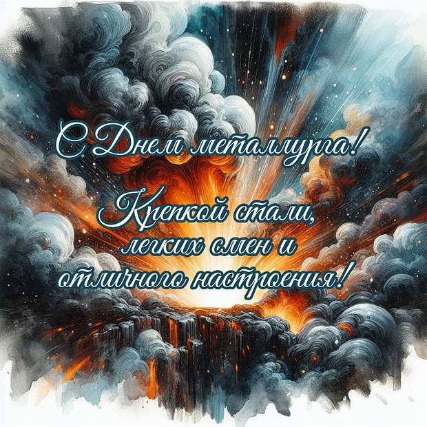 Открытка с поздравлением с Днем металлурга 