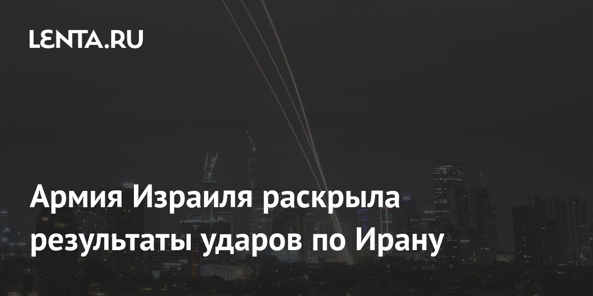 Армия Израиля раскрыла результаты ударов по Ирану