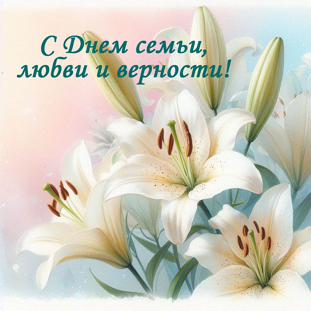 Красивая открытка на День семьи, любви и верности