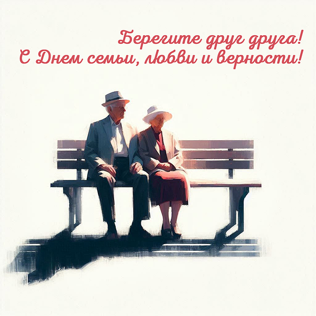 Красивая открытка на День семьи, любви и верности