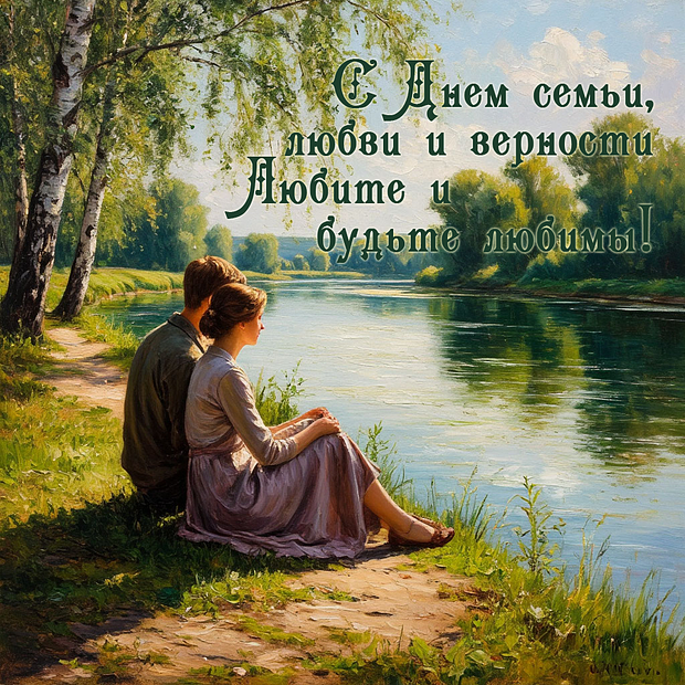 Оригинальная открытка на День семьи, любви и верности