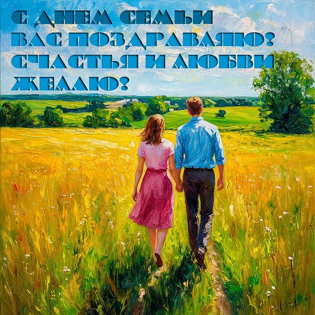 Красивая открытка на День семьи, любви и верности