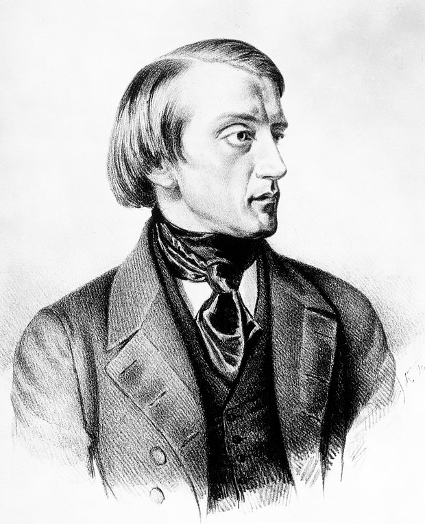 Виссарион Белинский. Репродукция литографии художника Кирилла Горбунова, 1843 год
