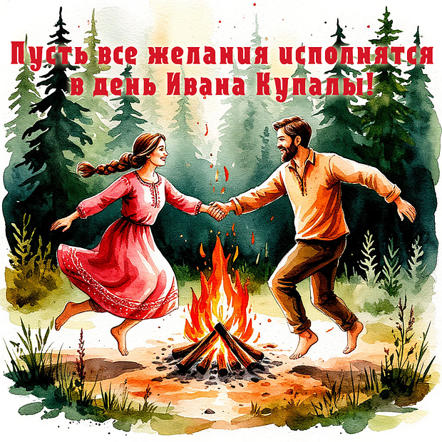 Оригинальная открытка на день Ивана Купалы