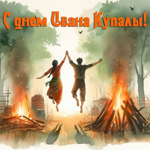 Красивая открытка на день Ивана Купалы