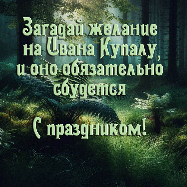 Картинка с душевным поздравлением на день Ивана Купалы