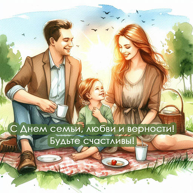 Красивая картинка на День семьи, любви и верности