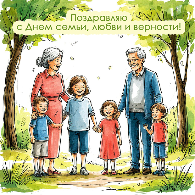 Красивая картинка на День семьи, любви и верности