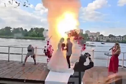 Появилось видео взрыва на свадьбе под Москвой