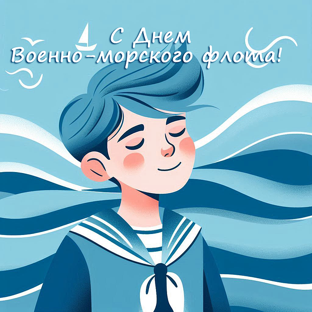 Красивая открытка на День ВМФ