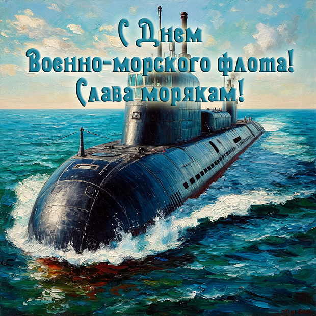 Красивая открытка на День ВМФ