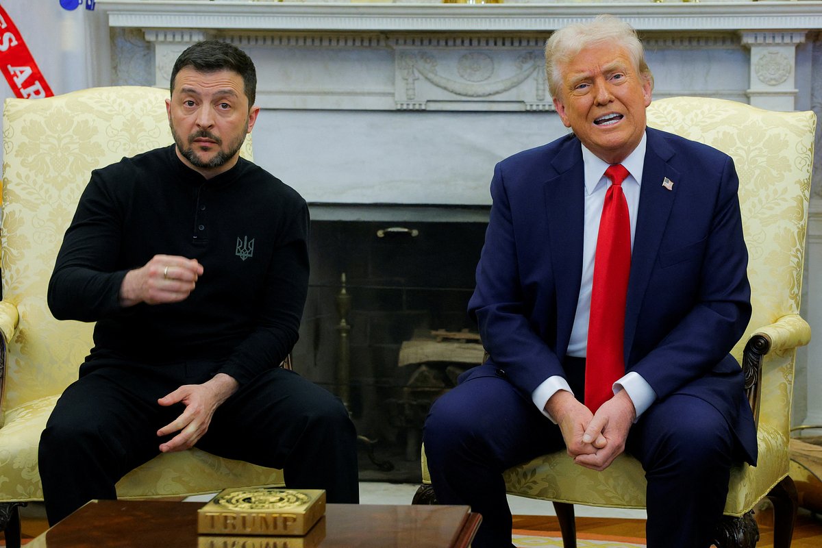 Владимир Зеленский на встрече с Трампом в феврале