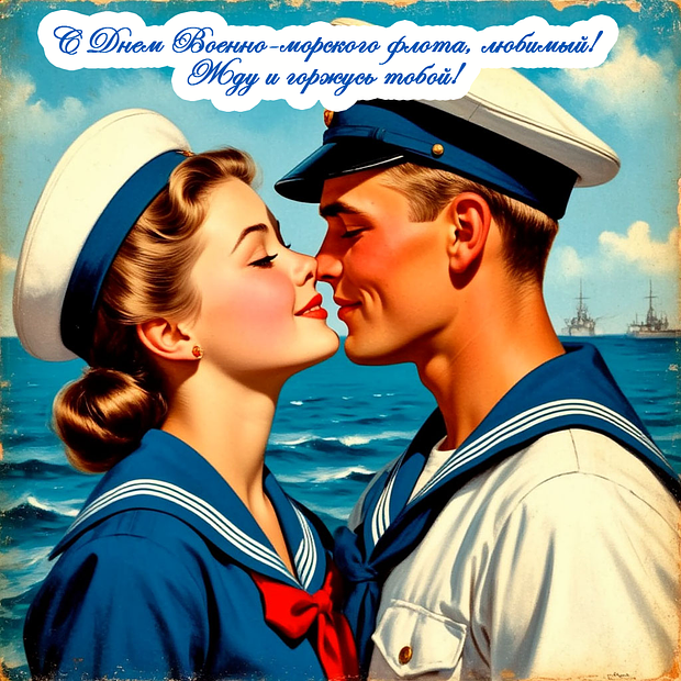 Красивая открытка на День ВМФ
