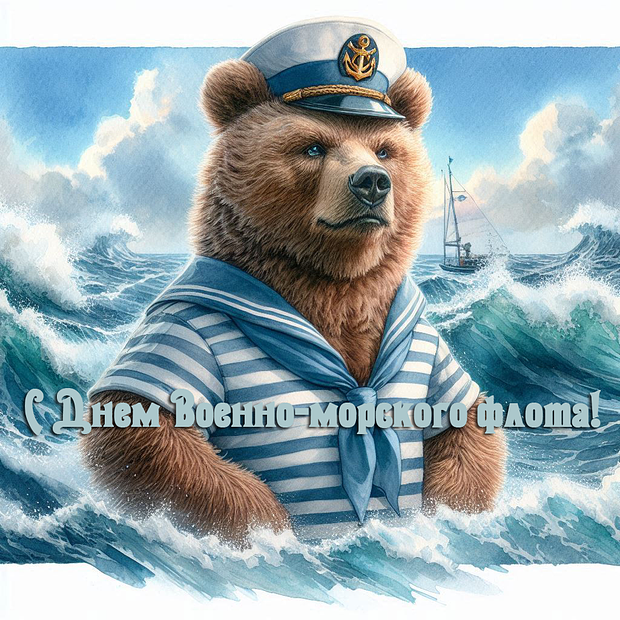 Оригинальная открытка на День ВМФ
