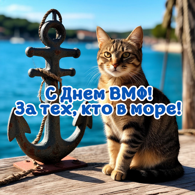 Оригинальная открытка на День ВМФ