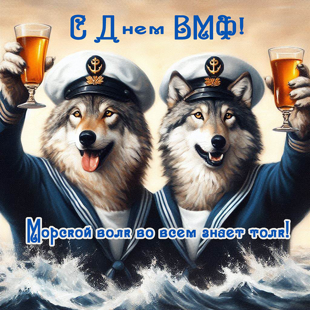 Оригинальная открытка на День ВМФ
