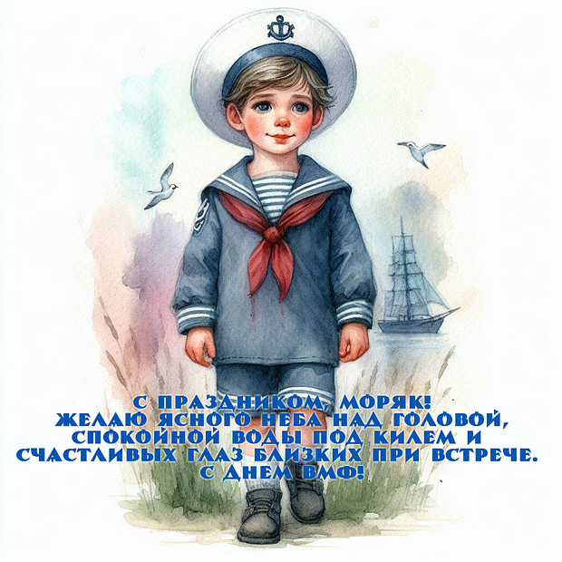 Открытка с поздравлением с Днем ВМФ