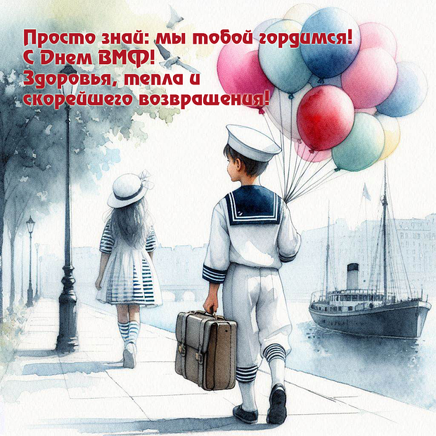 Картинка с душевным поздравлением на День ВМФ