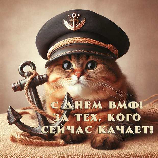 Оригинальная открытка на День ВМФ