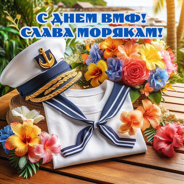 Красивая открытка на День ВМФ