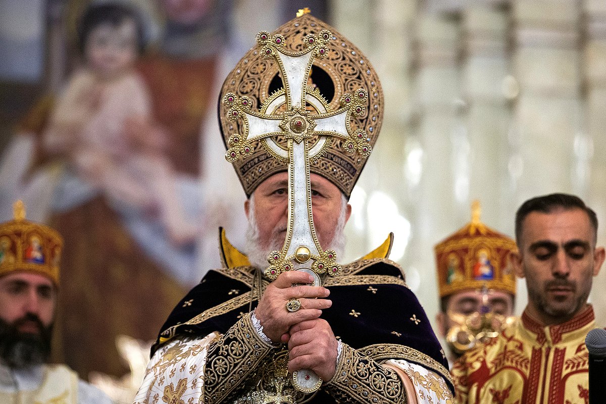Catholicos of All Armenians Karekin II leads the Christmas mass at the Saint Gregory the Illuminator Cathedral in Yerevan, Armenia January 6, 2021.