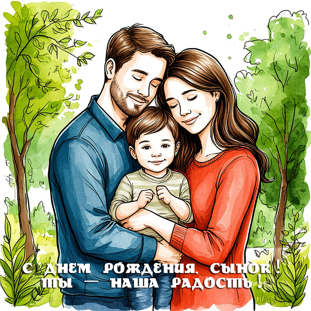 Открытка для сына на день рождения
