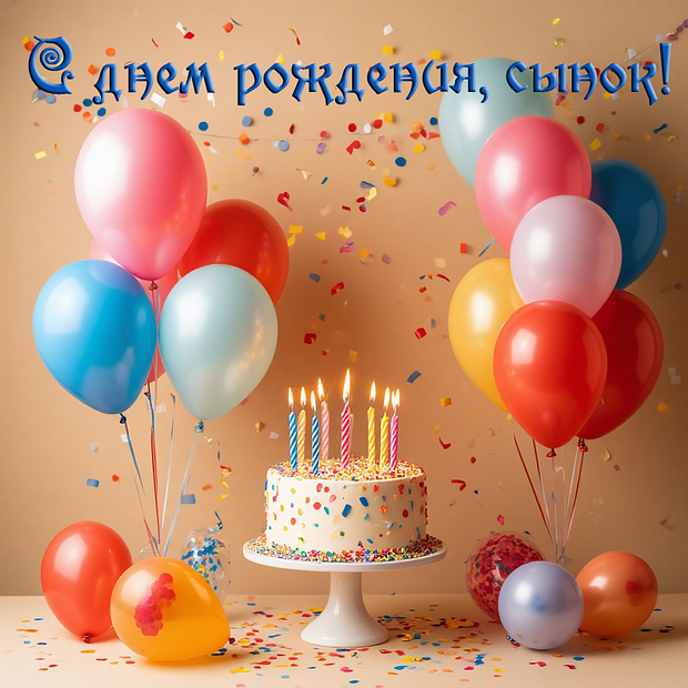 Красивая картинка для поздравления сына с днем рождения