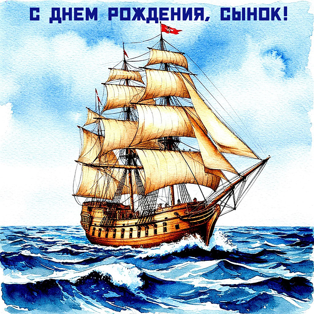 Открытка на день рождения сыну с теплыми пожеланиями