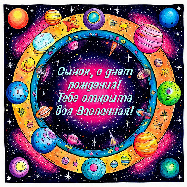 Красивая картинка для поздравления сына с днем рождения